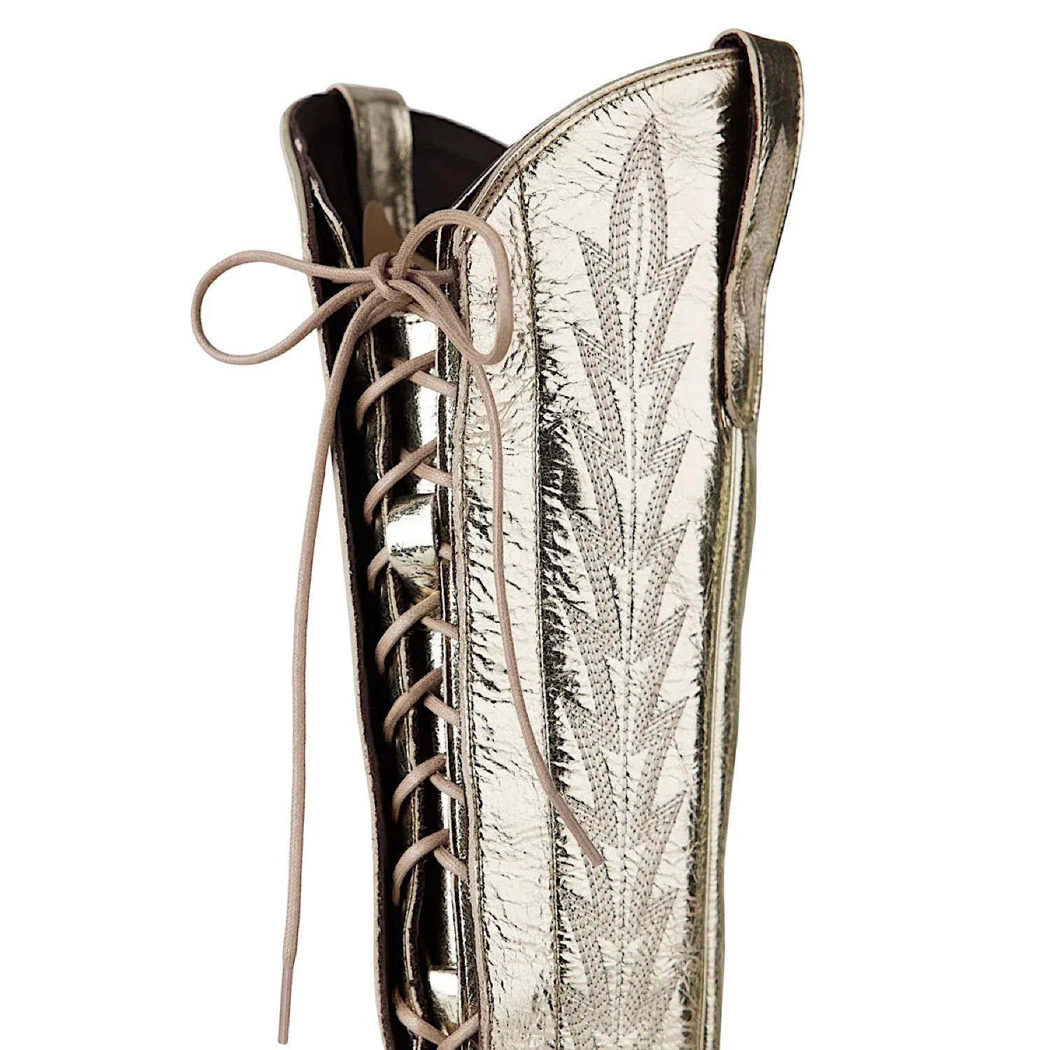 Lane Boots Lexington Knee High Corset - Champagne Metallic - Image 9