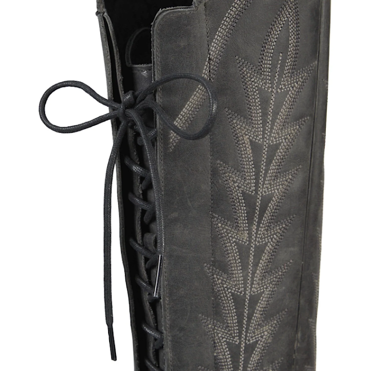 Lane Boots Lexington Over The Knee Corset - Distressed Jet Black - Image 4