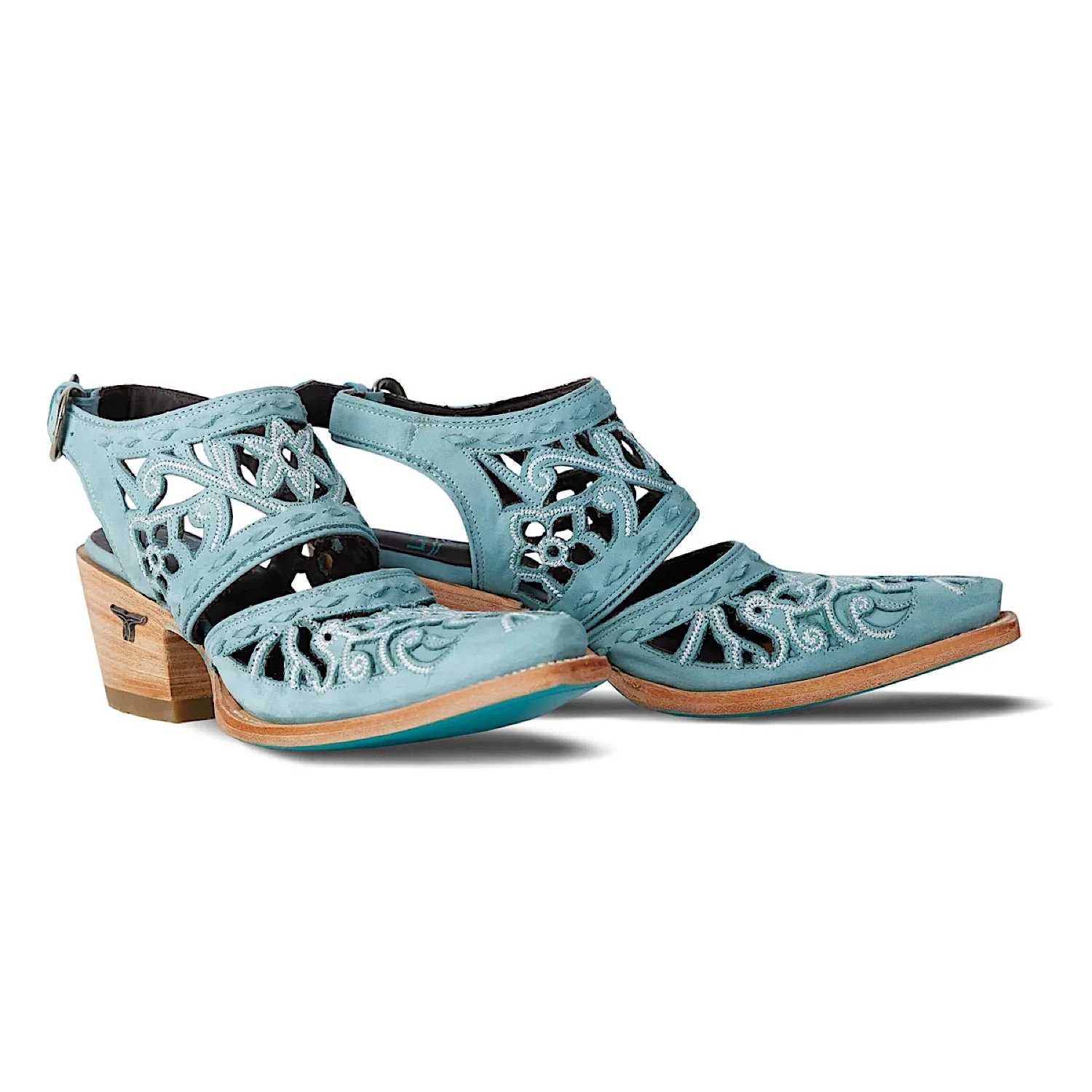 Lane Boots Robin Cut Out Slingback Mule - Washed Denim