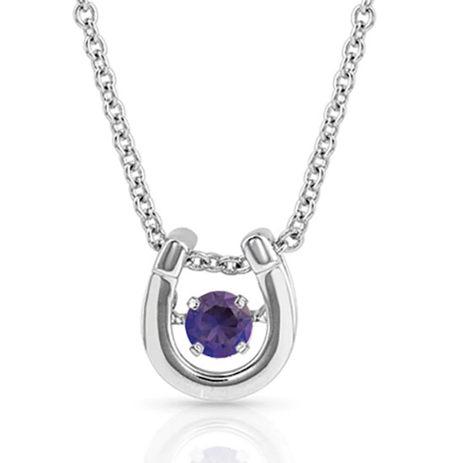Montana Silversmiths Dancing Birthstone Horseshoe Necklace - Image 2