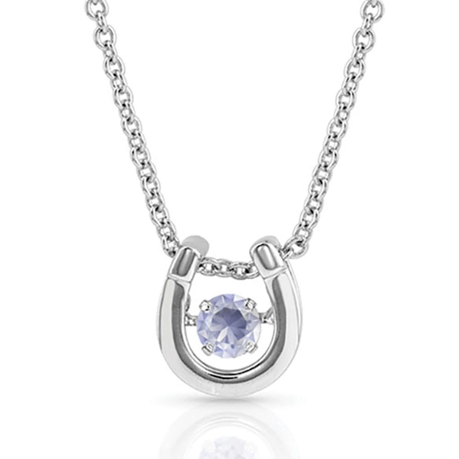 Montana Silversmiths Dancing Birthstone Horseshoe Necklace - Image 6