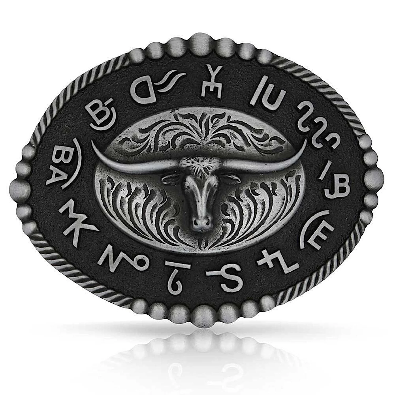 Montana Silversmiths Western Attitude Buckle - Branded Legacy Longhorn Buckle