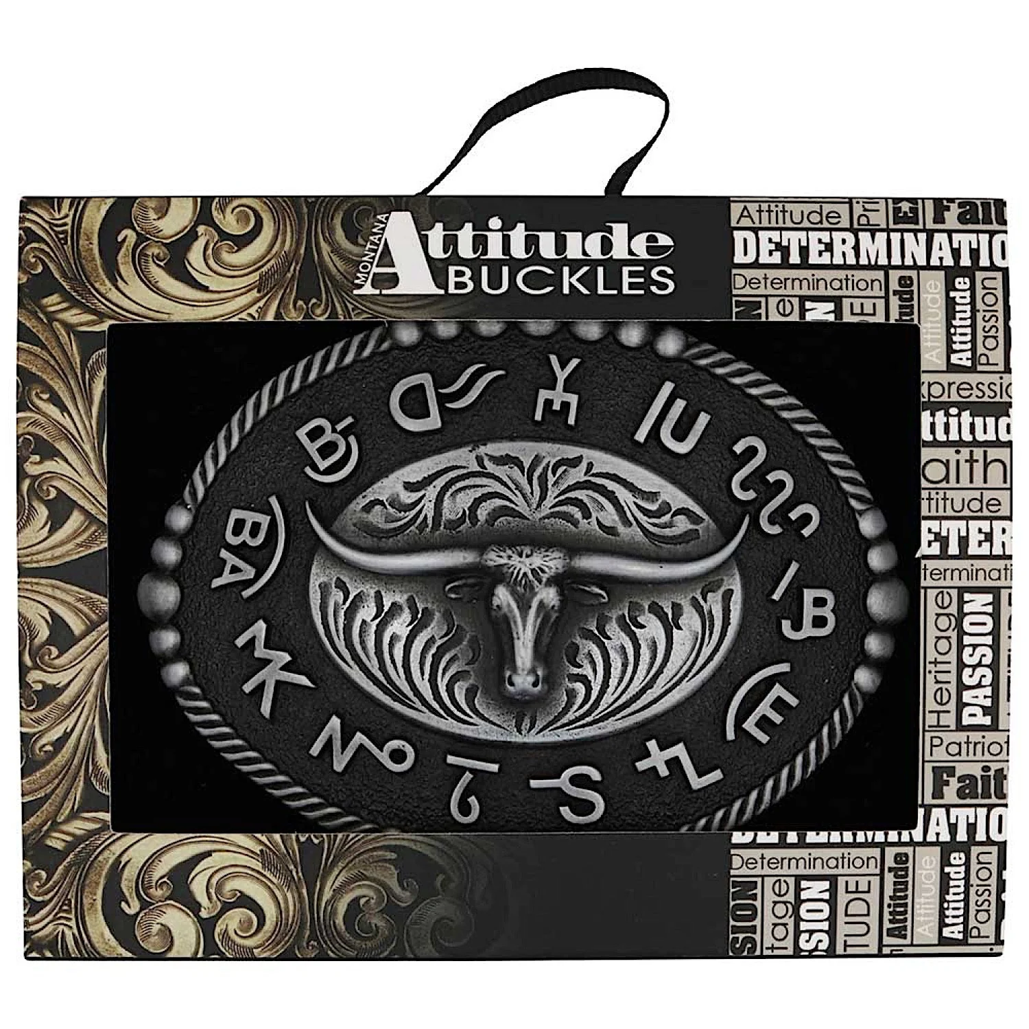 Montana Silversmiths Western Attitude Buckle - Branded Legacy Longhorn Buckle - Image 4