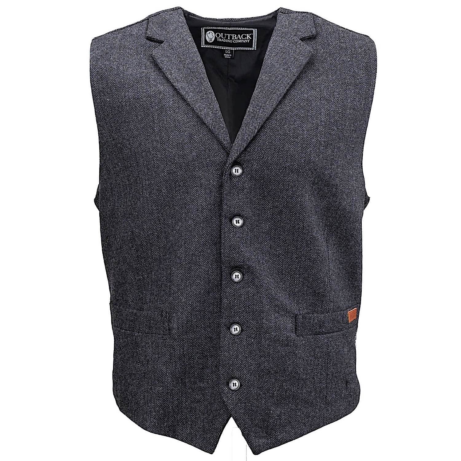 Outback Trading Men's Jessie Vest - Charcoal