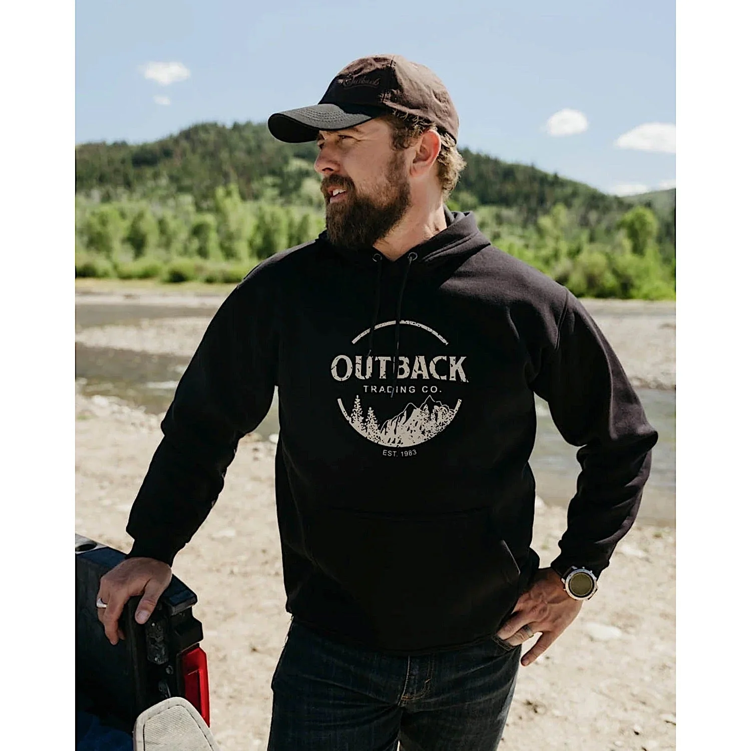 Outback Trading Men's Outback Hoodie - Black - Image 2