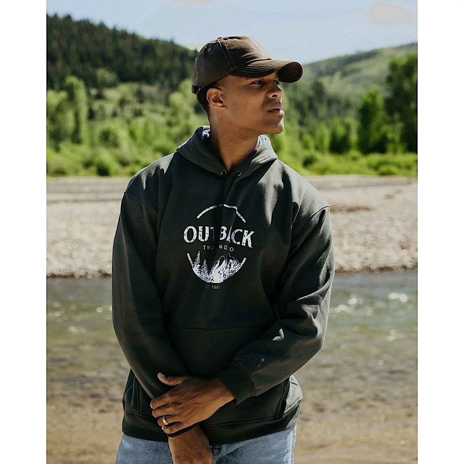 Outback Trading Men's Outback Hoodie - Olive - Image 2