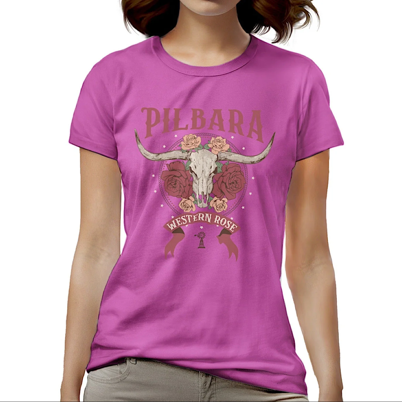 Pilbara Kid's Western Rose T-Shirt - Crocus