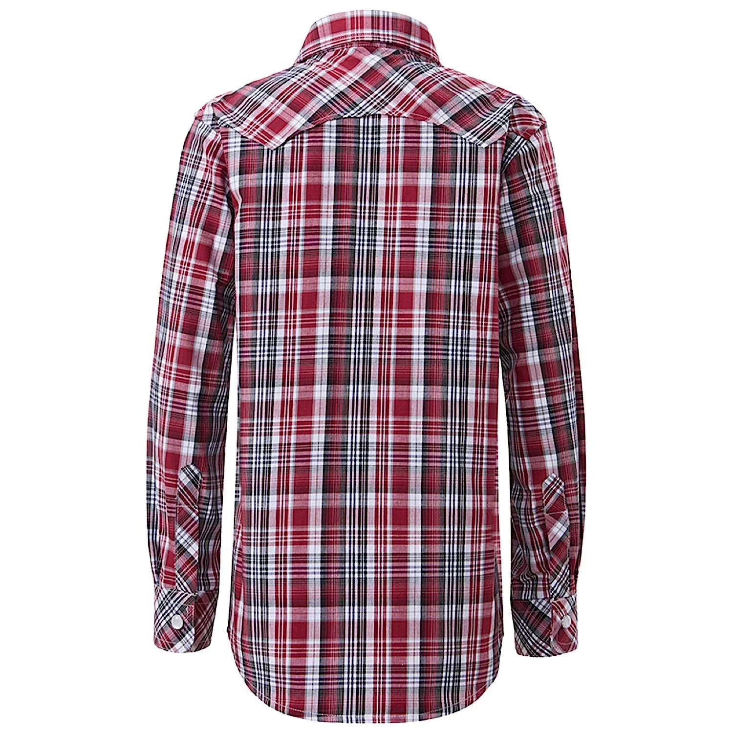 Pilbara Kid's Western Snap Button Shirt - Red/Black/White - Image 2