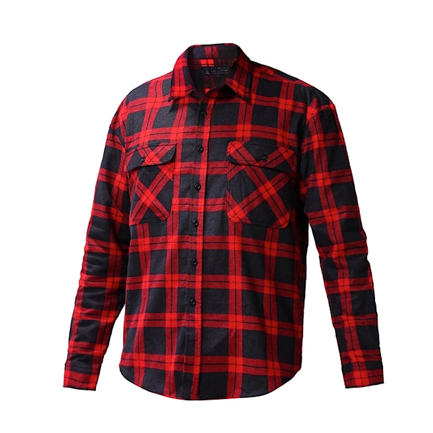 Pilbara Men's Full Button Front Flannelette Shirt - Red / Black