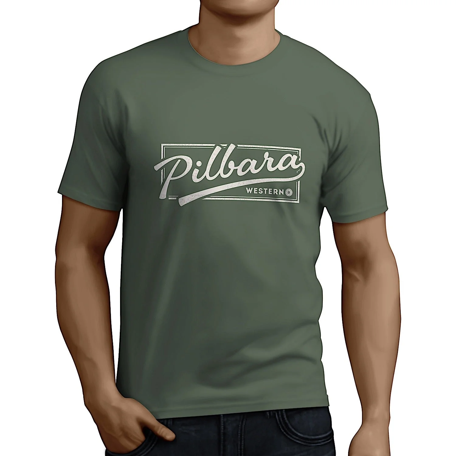 Pilbara Men's Game Day T-Shirt - Light Olive