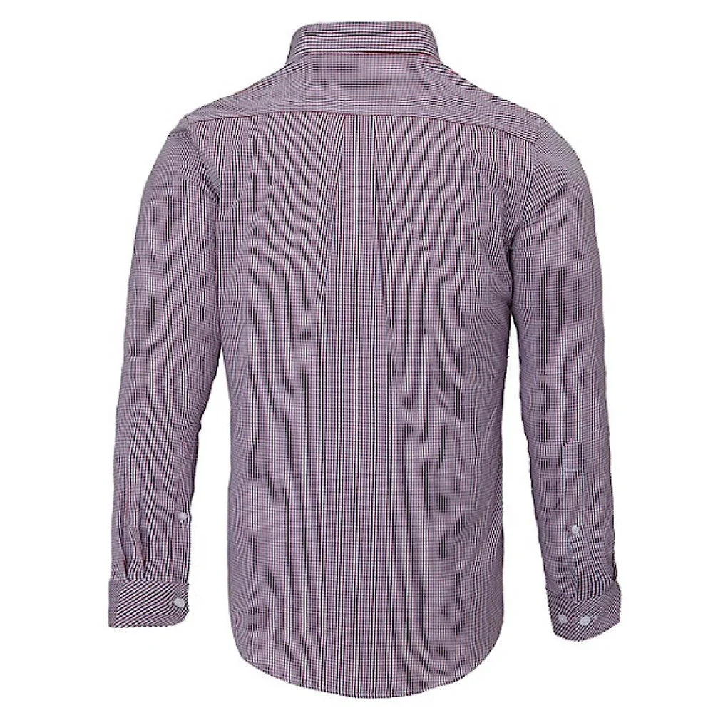 Pilbara Men's Dual Pocket Checked Shirt - Red Navy White - Image 2