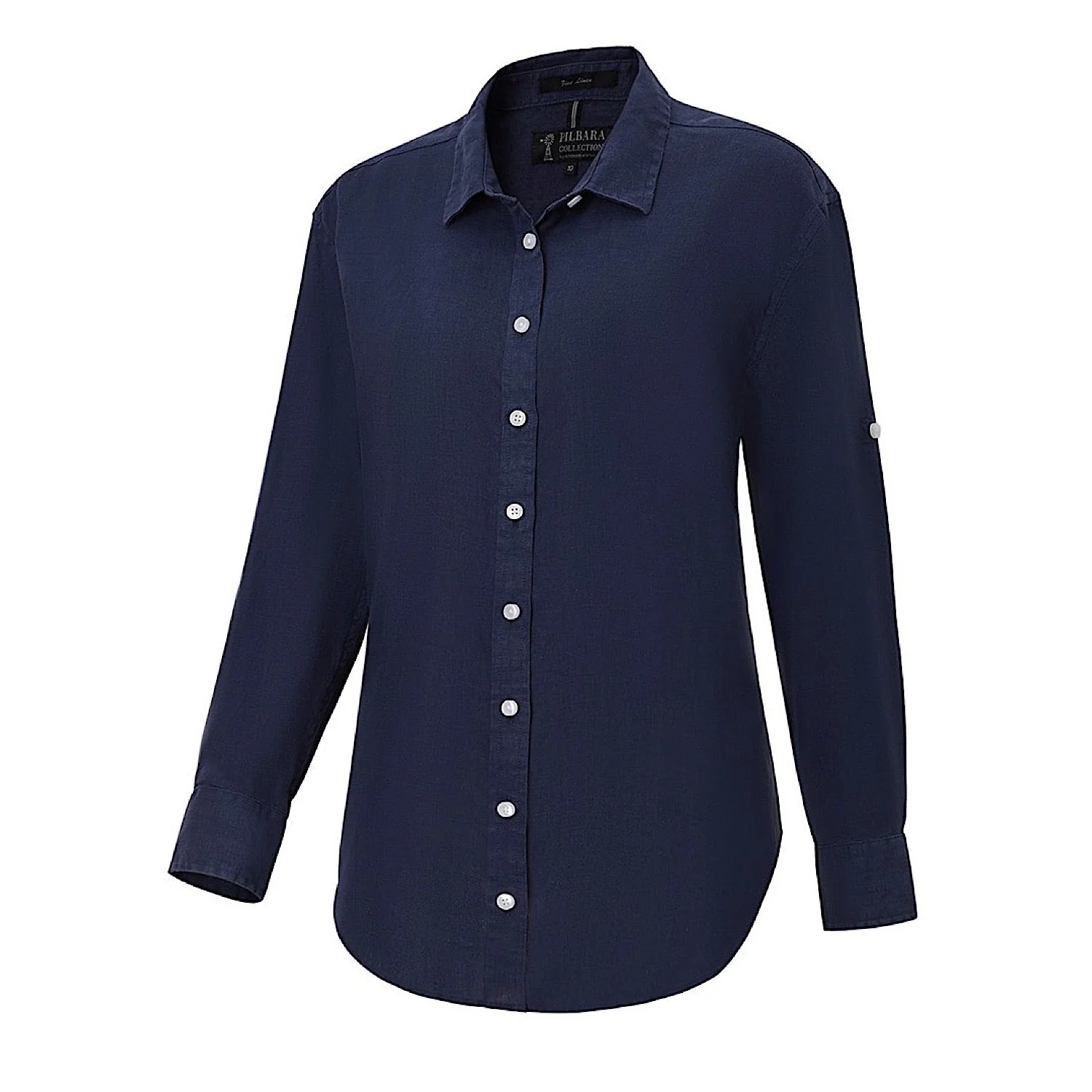 Pilbara Men's Classic Fit Linen Shirt - Navy - Image 2