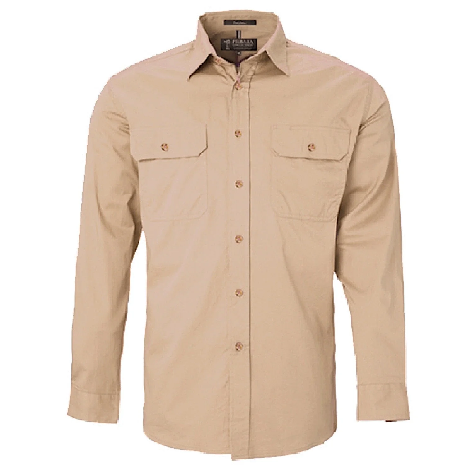 Pilbara Men's Open Front L/S Shirt - Clay