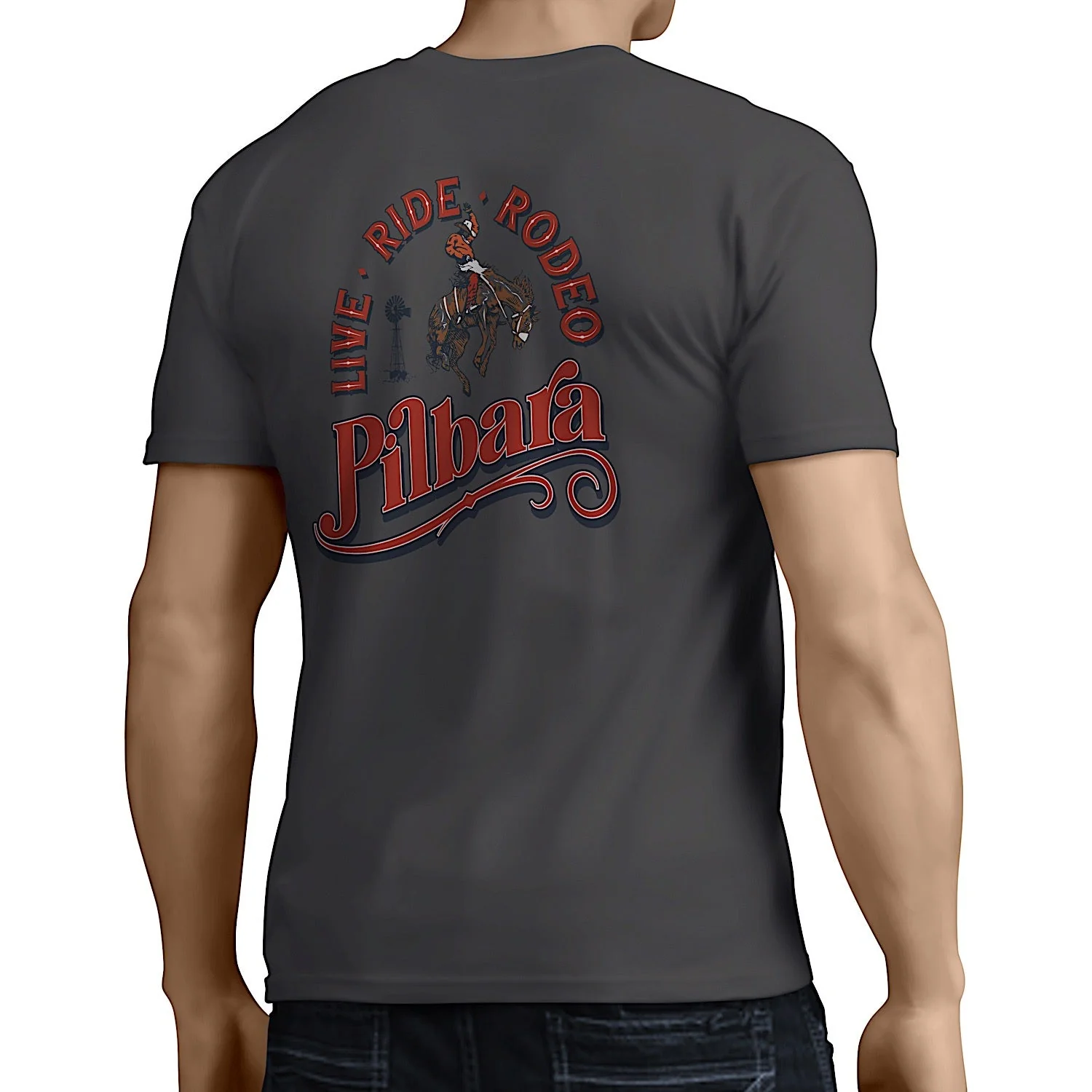 Pilbara Men's Rodeo T-Shirt - Raven - Image 2