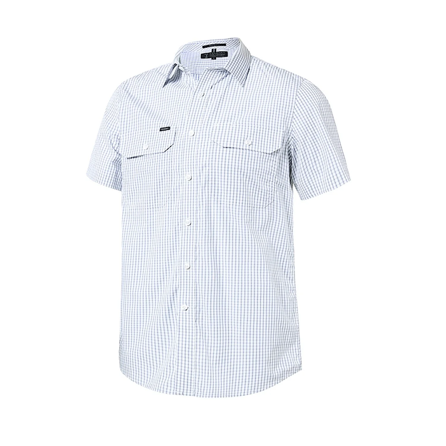 Pilbara Men's S/S Shirt - Diesel/White Check