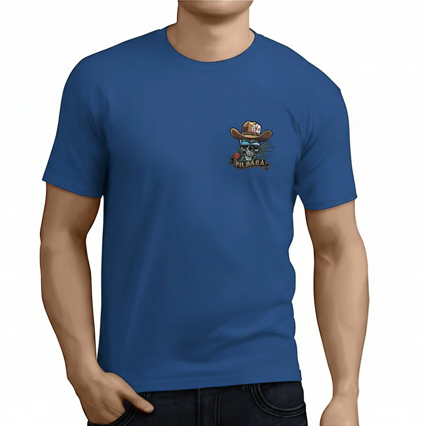 Pilbara Men's Waratah Skull Western T-Shirt - Admiral - Image 2