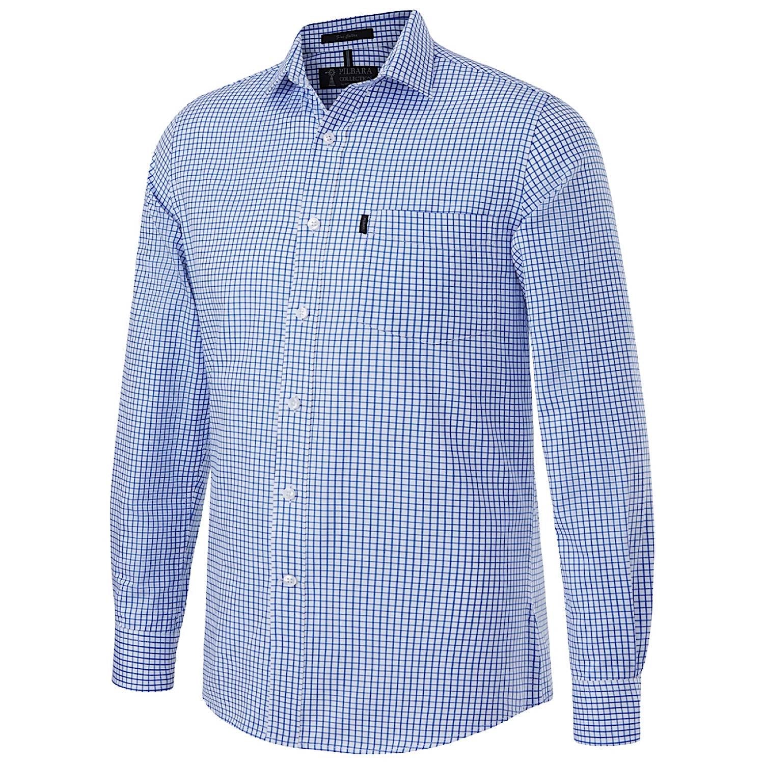Pilbara Men's Yarn Dyed Check Shirt - Blue / White
