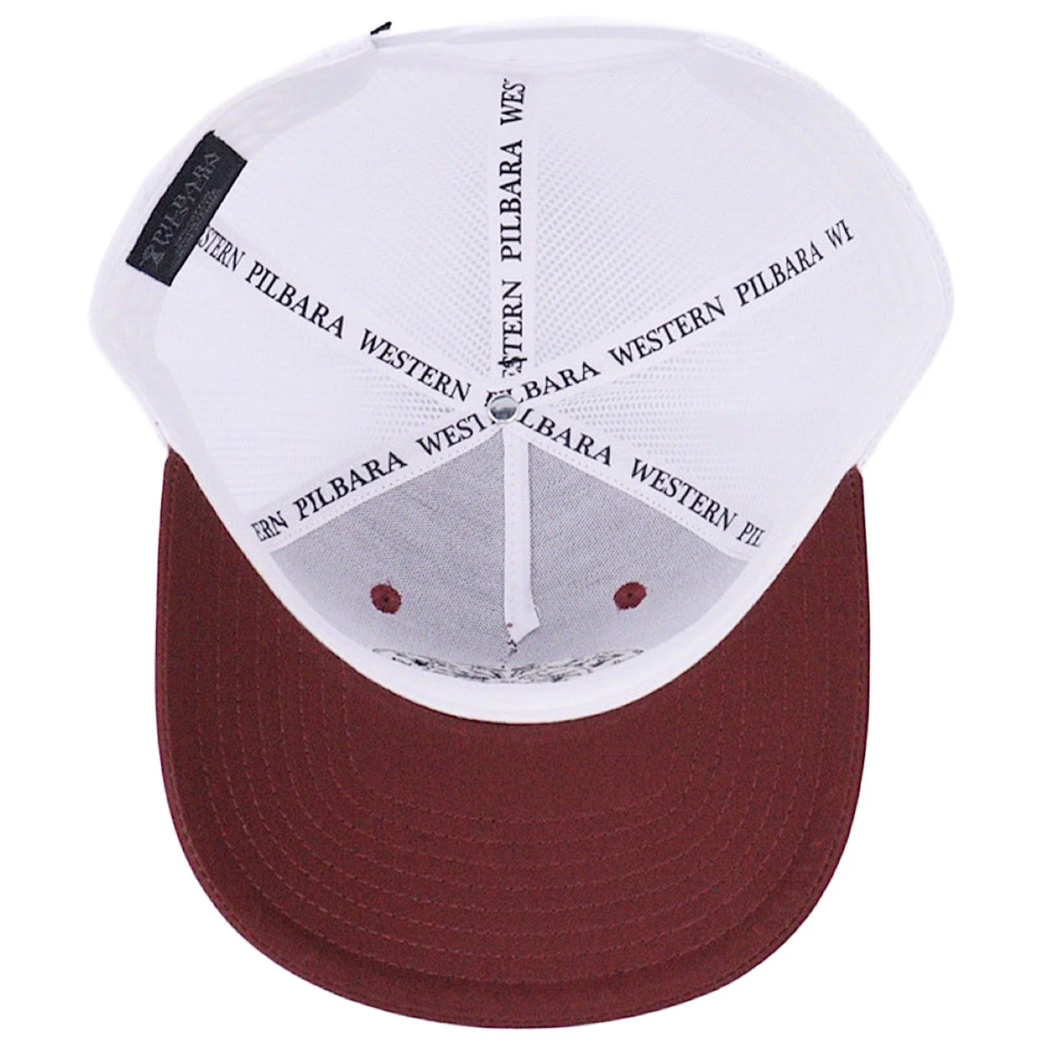 Pilbara Western Kid's Established Cap - Maroon/White - Image 2