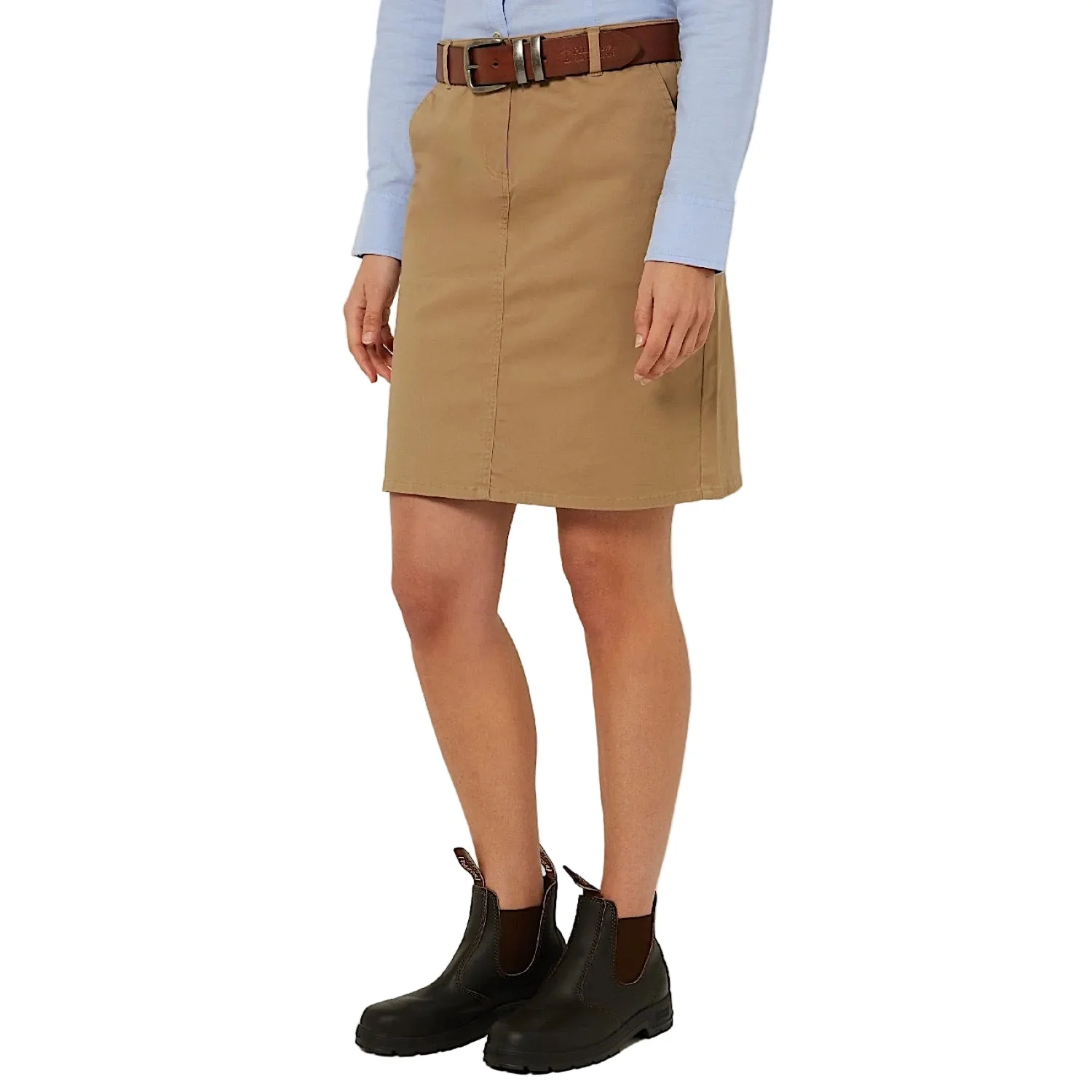 Pilbara Women's Daphne Chino A-Line Skirt - Caramel