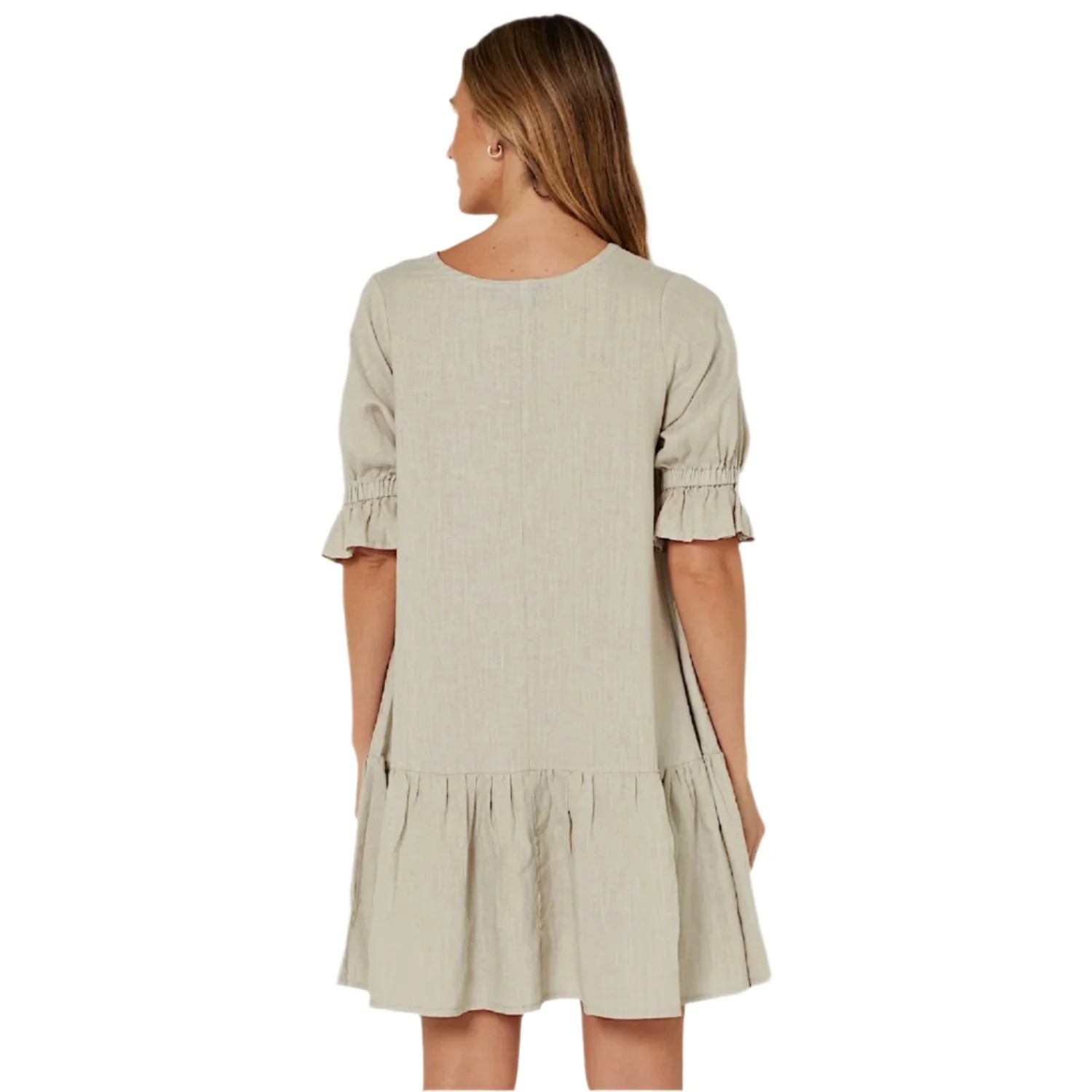 Pilbara Women's Tilly Linen 3/4 Sleeve Dress - Flax - Image 3