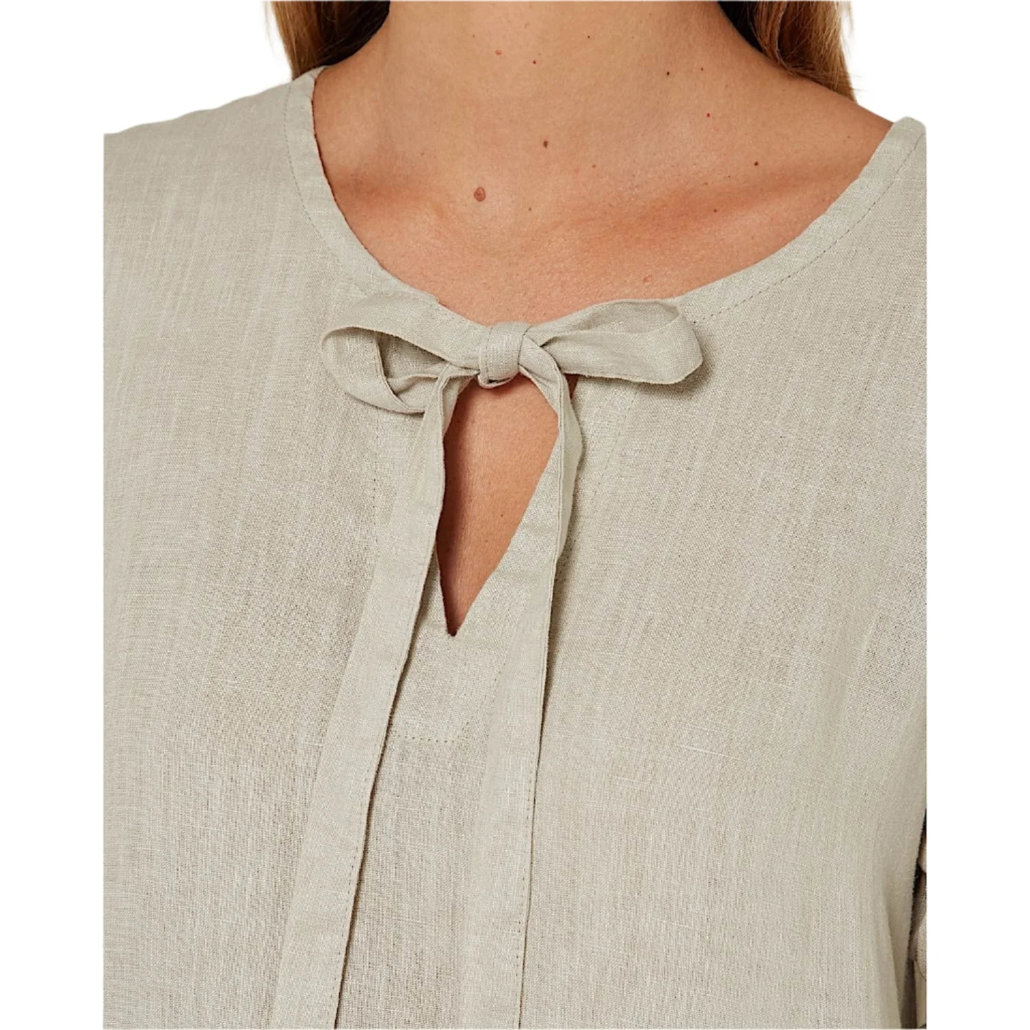 Pilbara Women's Tilly Linen 3/4 Sleeve Dress - Flax - Image 5