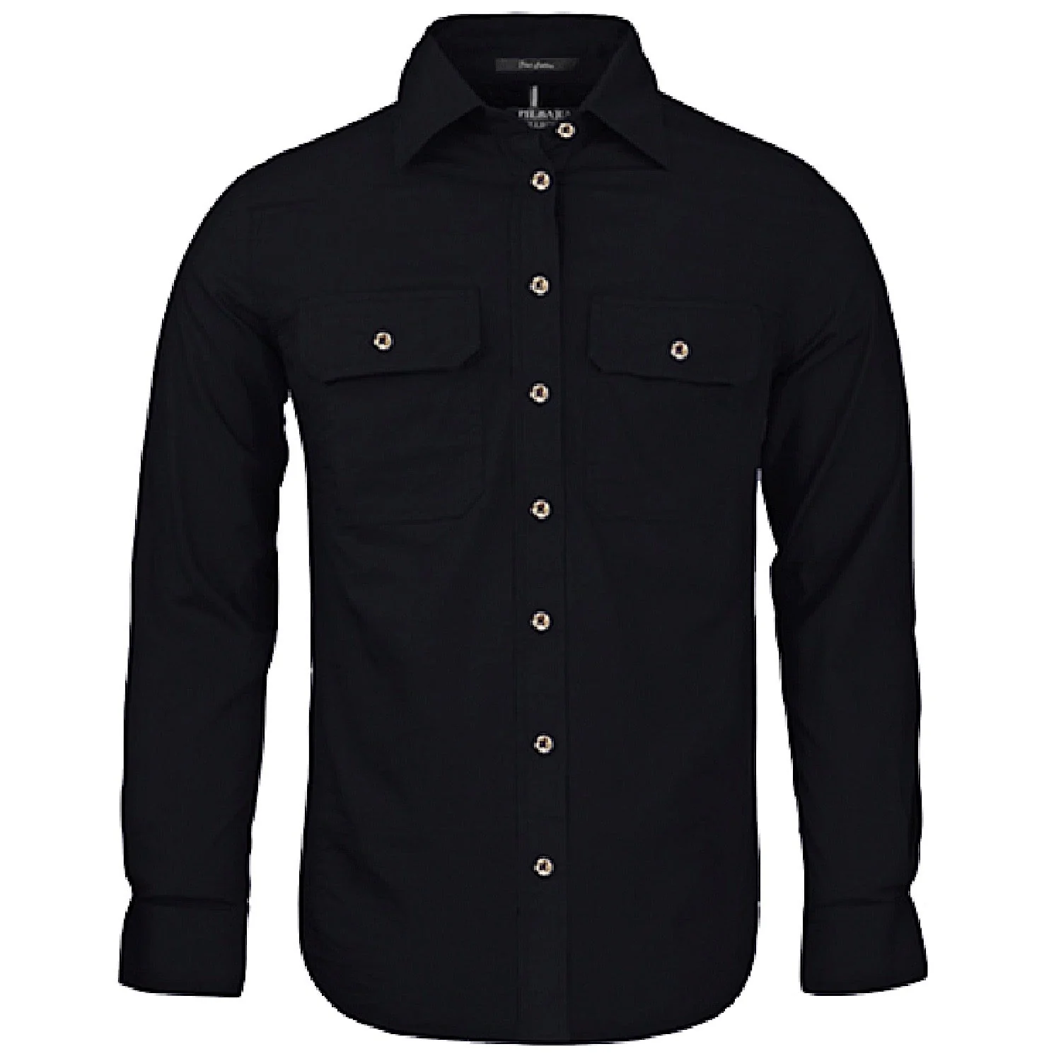 Pilbara Women's Open Front L/S Shirt - Black
