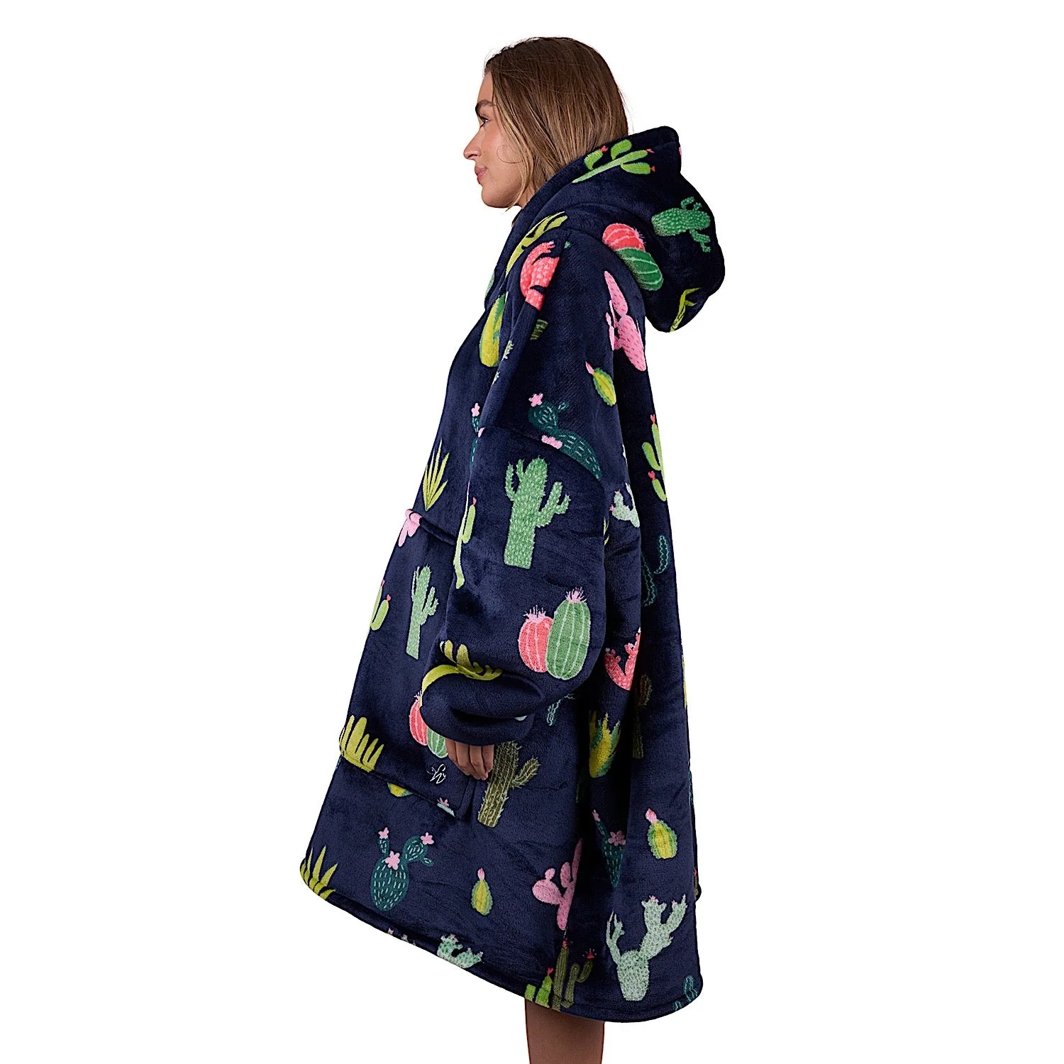 Pure Western Adult's Cactus Print Snuggle Hoodie - Navy - Image 3