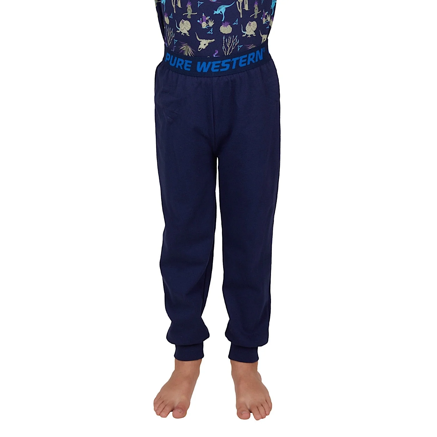 Pure Western Boy's Benny Glow-In-The-Dark PJs - Navy - Image 4