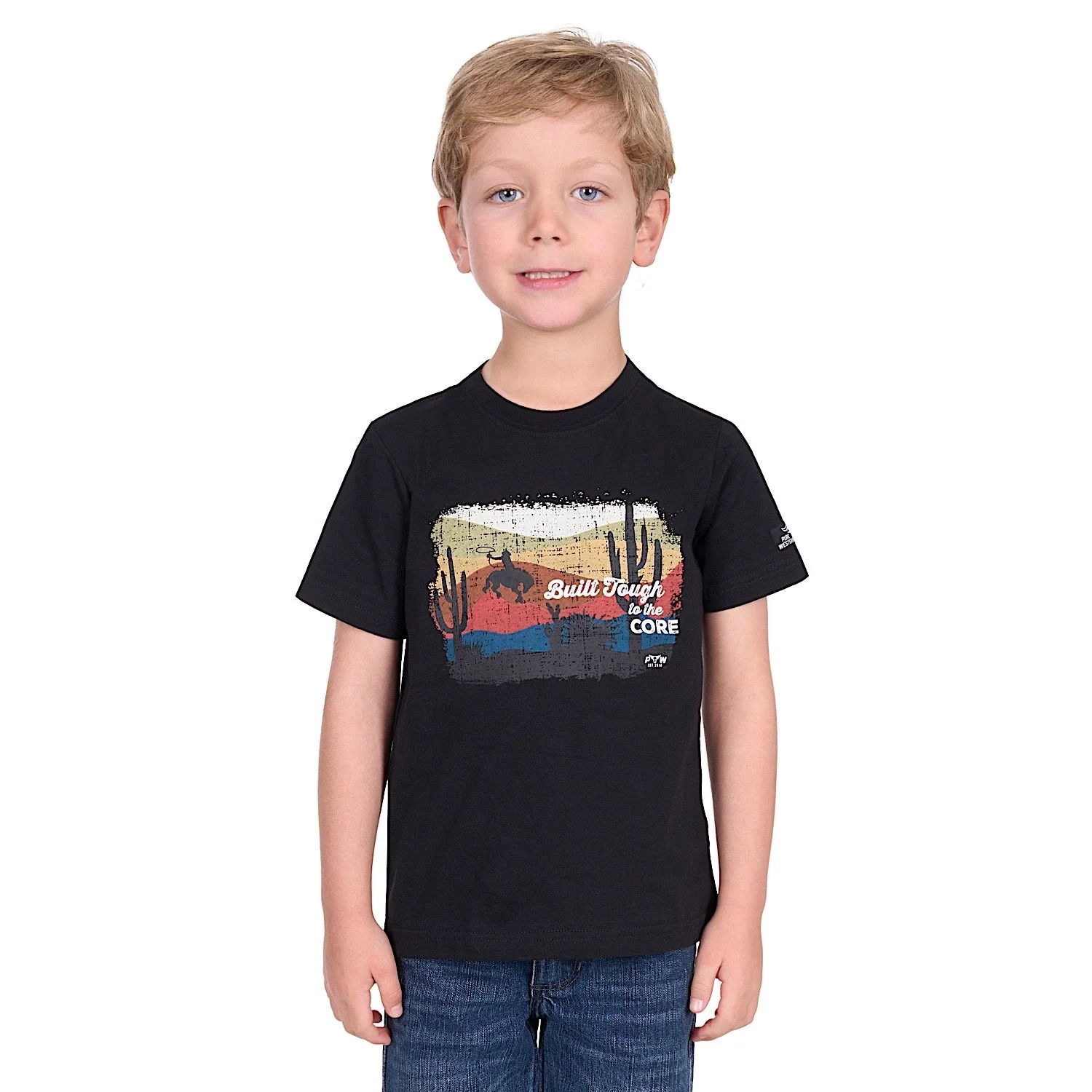 Pure Western Boy's Terry Tee - Black