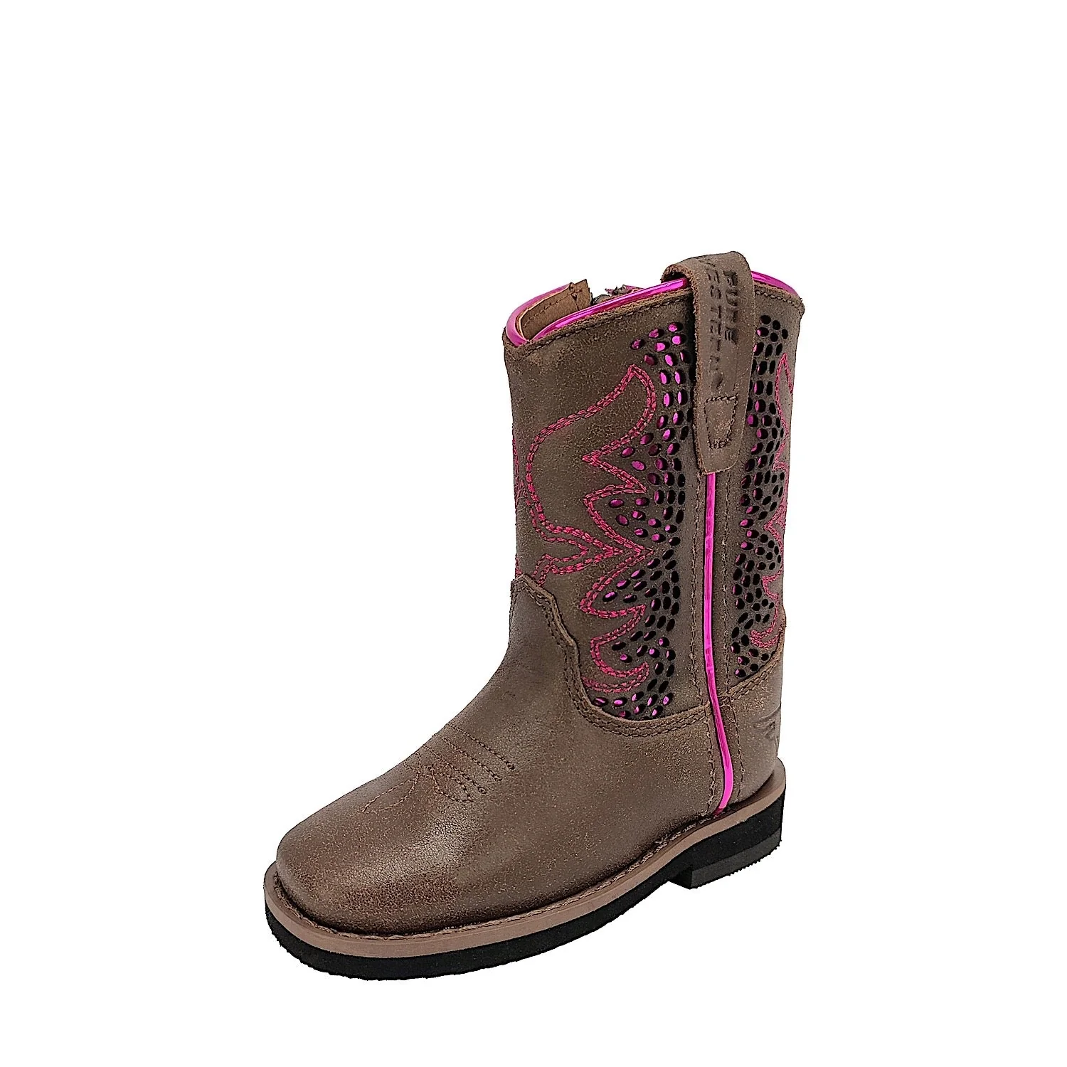 Pure Western Children's Abby Boot - Dark Brown/Fuchsia - Image 3