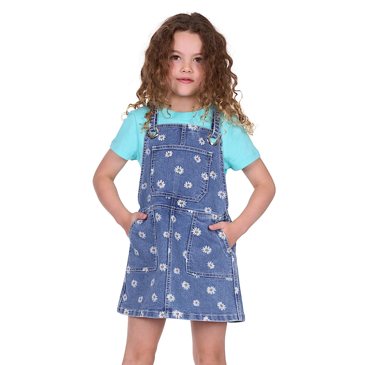 Pure Western Girl's Adison Pinafore - Retro Blue