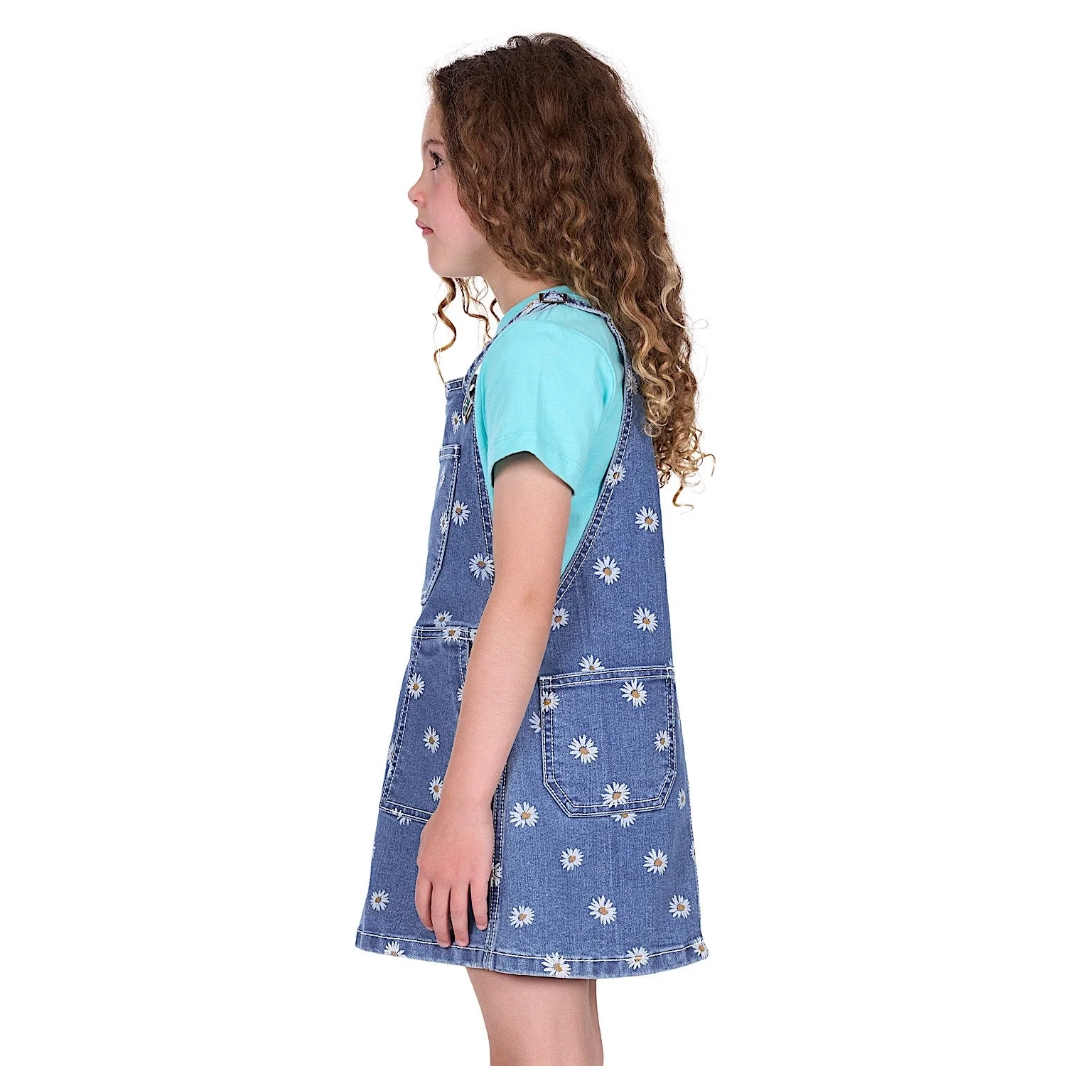 Pure Western Girl's Adison Pinafore - Retro Blue - Image 3