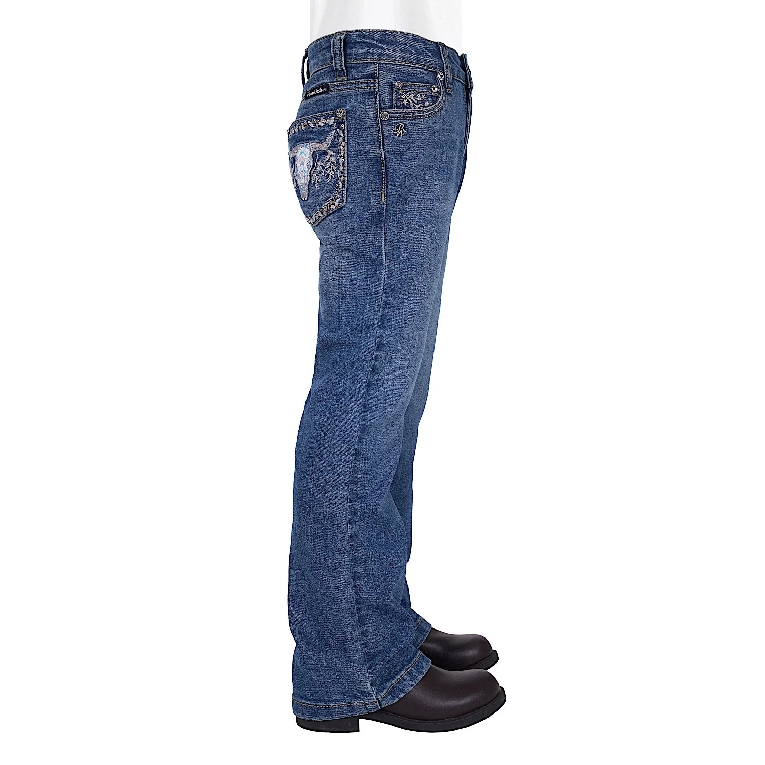 Pure Western Girl's Ariana Boot Cut Jean - Retro Blue