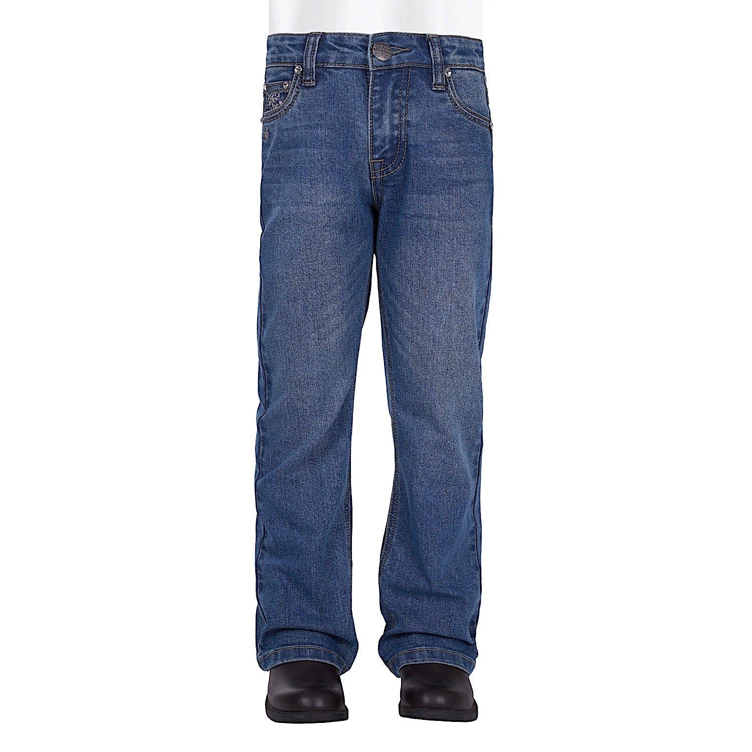 Pure Western Girl's Ariana Boot Cut Jean - Retro Blue - Image 2