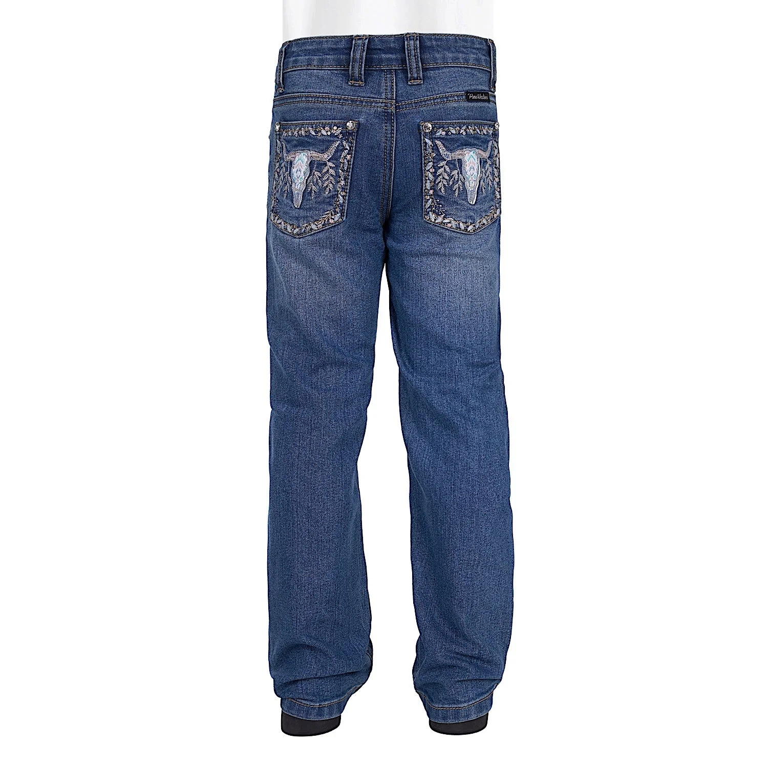 Pure Western Girl's Ariana Boot Cut Jean - Retro Blue - Image 3