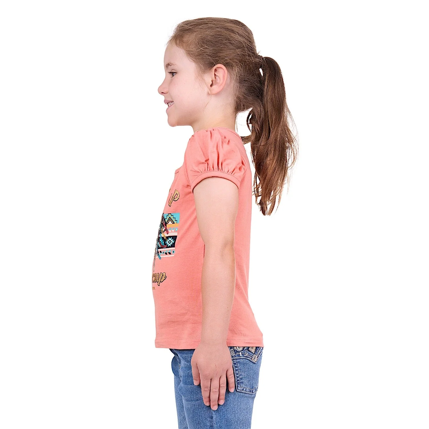 Pure Western Girl's Candice Tee Coral - Image 4