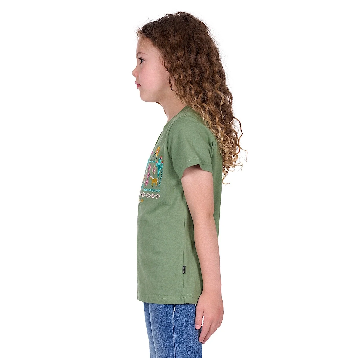 Pure Western Girl's Candice Tee - Moss - Image 3