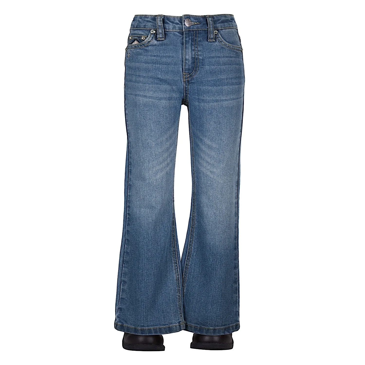 Pure Western Girl's Gia Boot Cut Jean - Retro Blue - Image 3