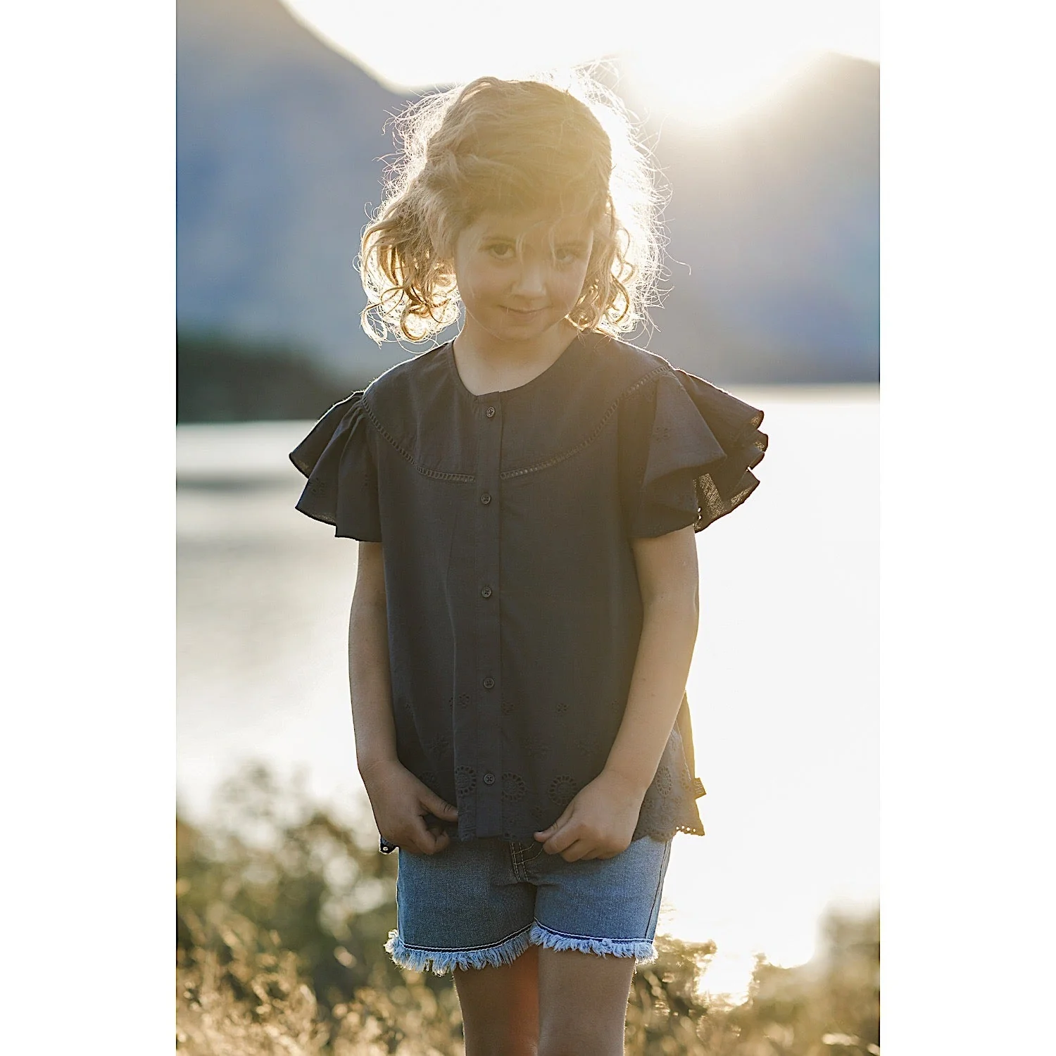Pure Western Girls Jane Top-Navy - Image 4
