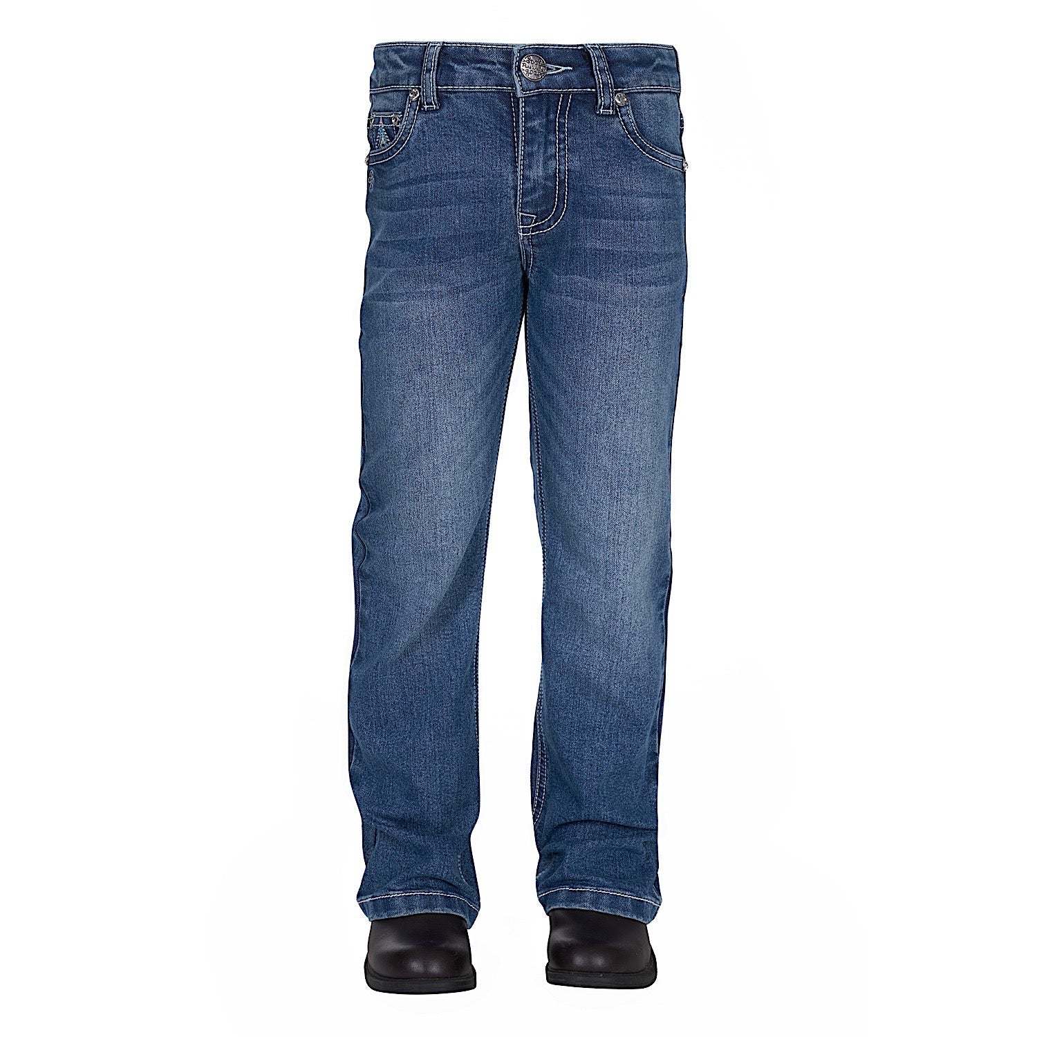 Pure Western Girl's Pam Boot Cut Jean - Retro Blue - Image 2