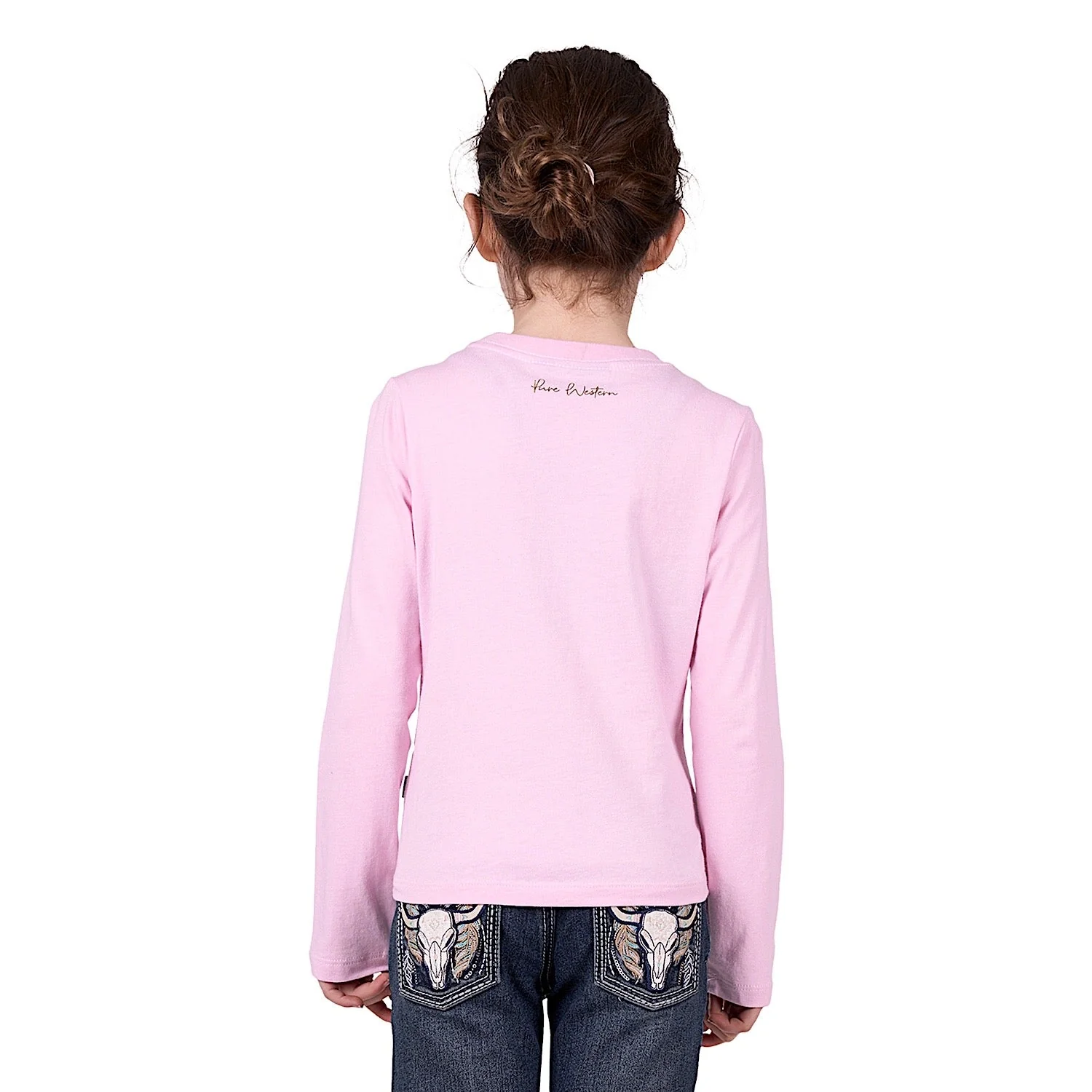 Pure Western Girl's Polly Long Sleeve Tee - Pink - Image 2