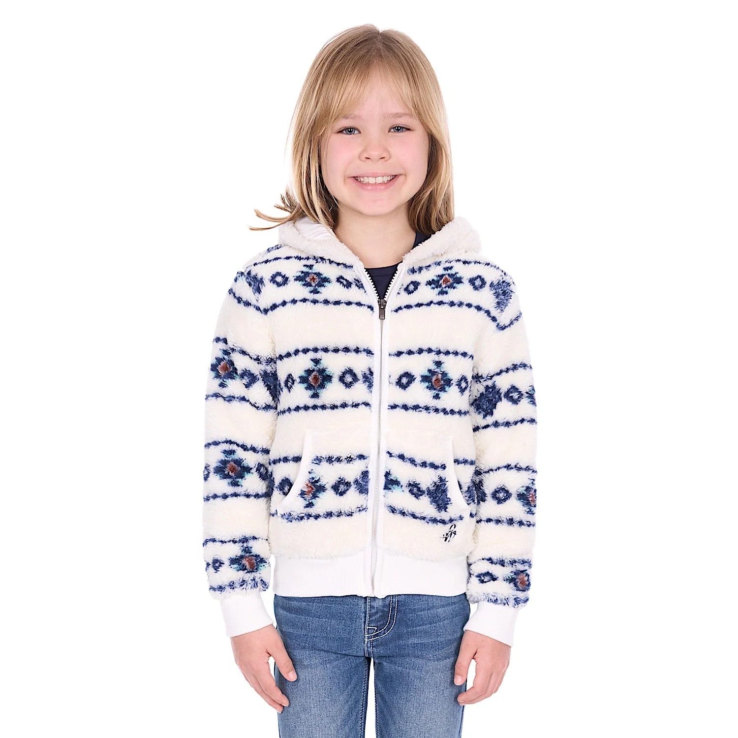 Pure Western Girl's Sharna Zip Up Hoodie - Ivory - Image 2