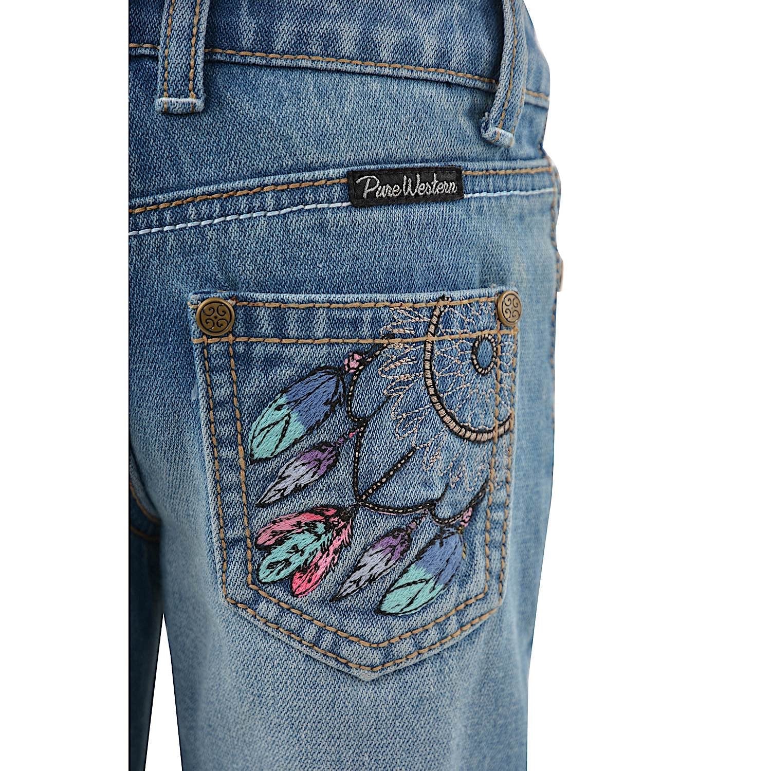 Pure Western Girl's Sunny Boot Cut Jean - Faded Blue - Image 4