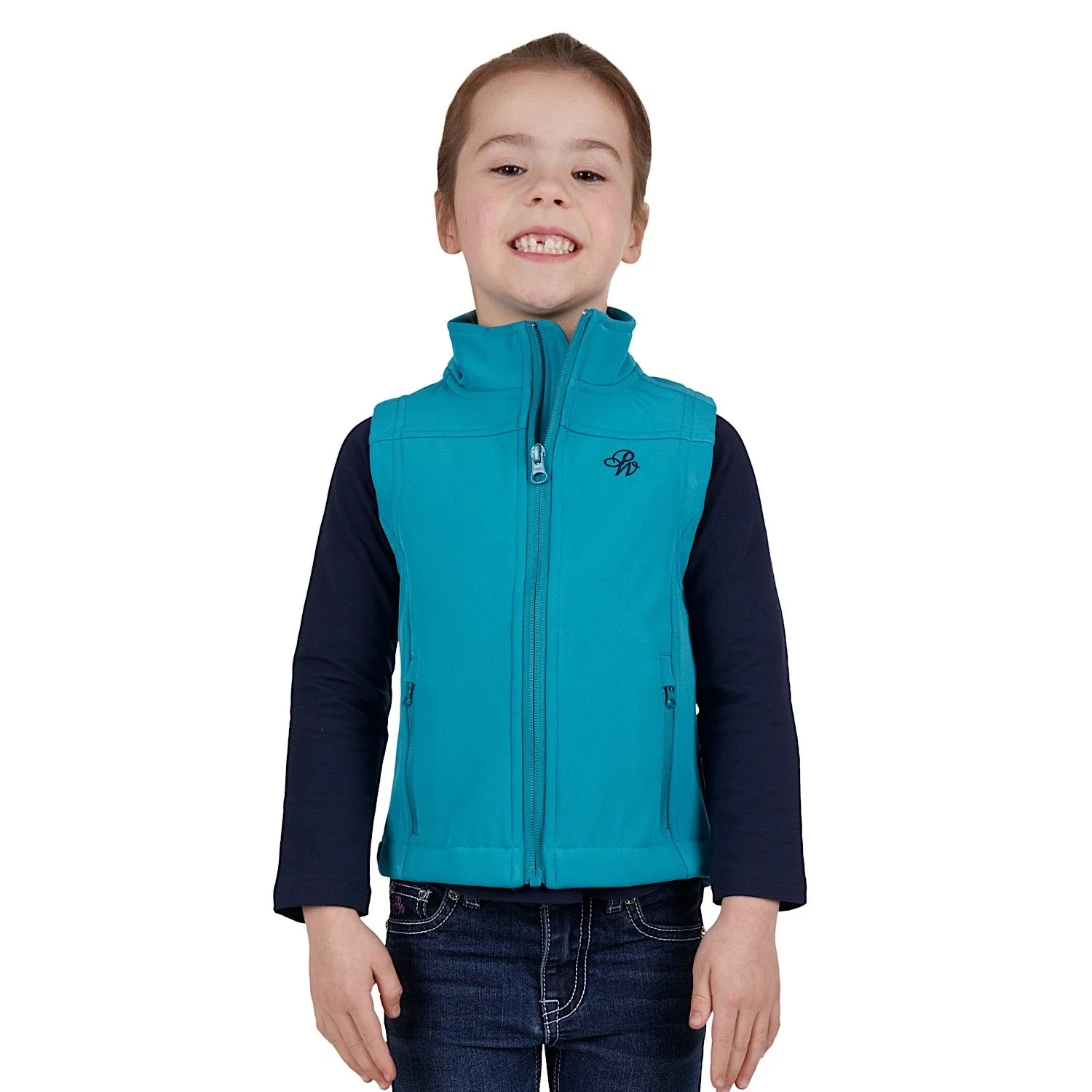 Pure Western Girl's Tracy Soft Shell Vest - Aqua