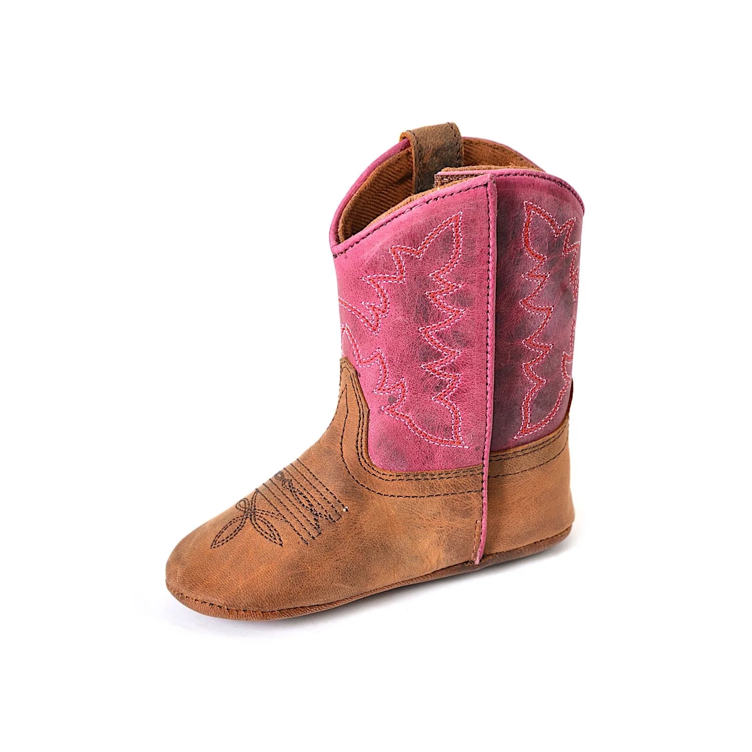 Pure Western INFANT Molly Boot -Oiled Distressed Brown/Pink