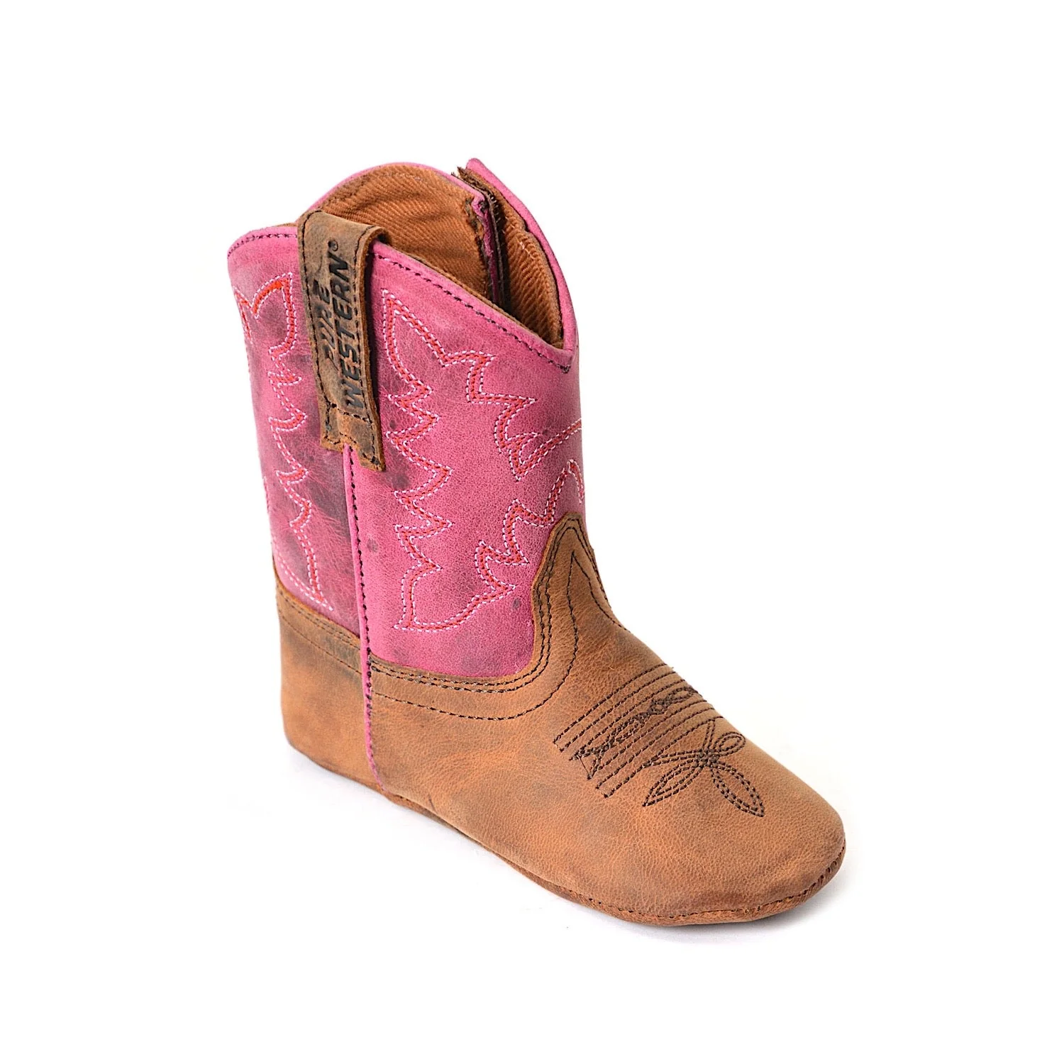 Pure Western INFANT Molly Boot -Oiled Distressed Brown/Pink - Image 2