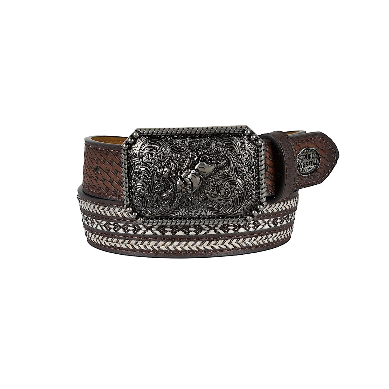 Pure Western Kid's Reid Belt - Dark Tan