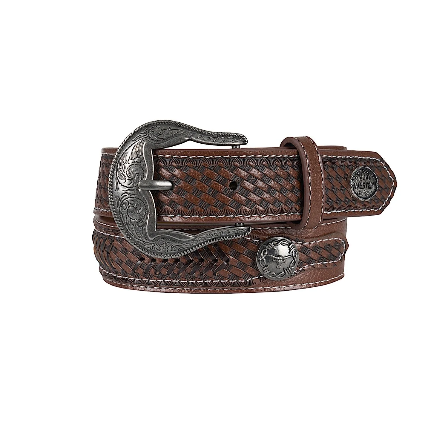 Pure Western Kid's Rylan Belt - Dark Tan