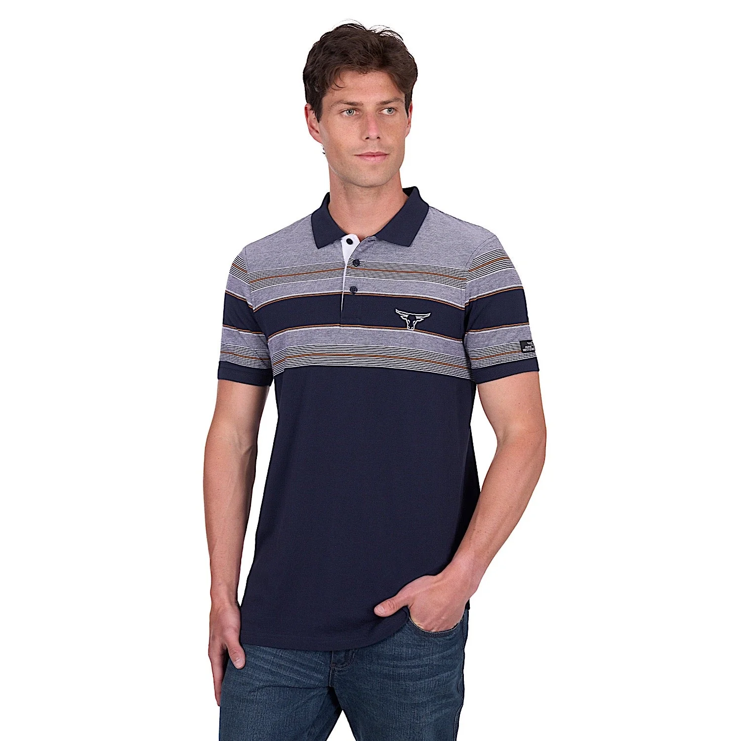 Pure Western Men's Brad Polo - Navy