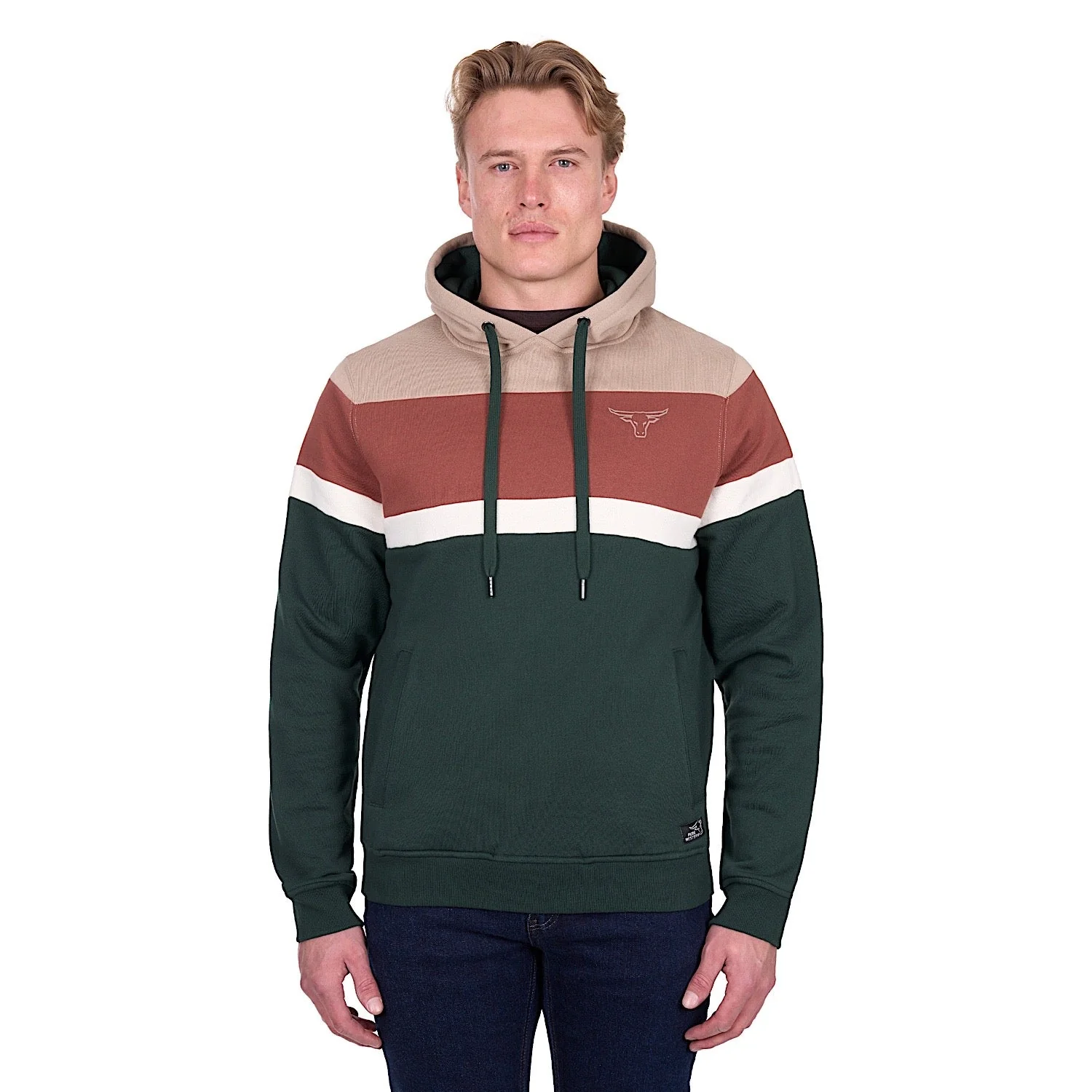 Pure Western Men's Harry Hoodie - Green/Multi - Image 2